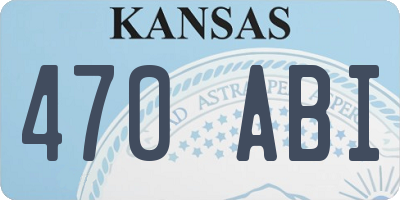 KS license plate 470ABI