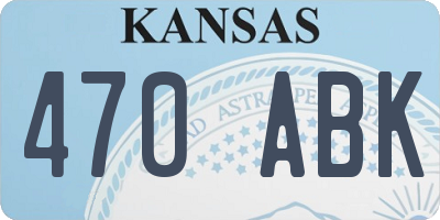 KS license plate 470ABK