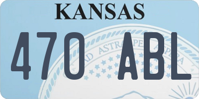 KS license plate 470ABL