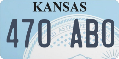 KS license plate 470ABO