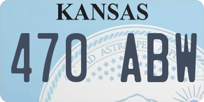 KS license plate 470ABW