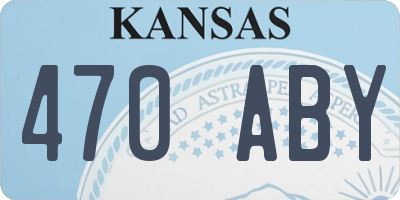 KS license plate 470ABY