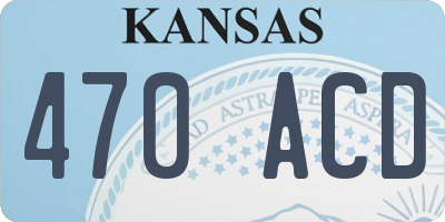 KS license plate 470ACD