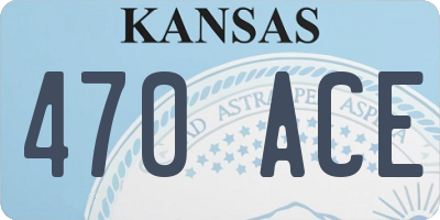 KS license plate 470ACE
