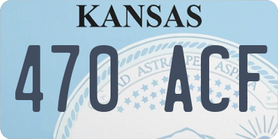 KS license plate 470ACF