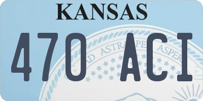 KS license plate 470ACI