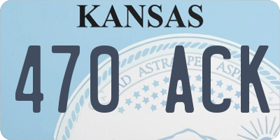 KS license plate 470ACK