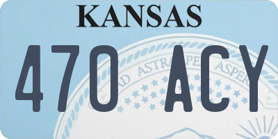 KS license plate 470ACY