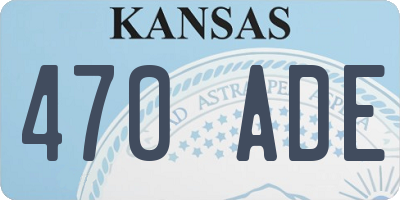 KS license plate 470ADE