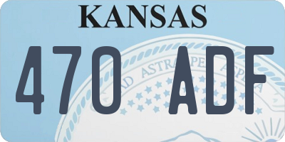 KS license plate 470ADF