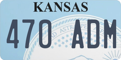 KS license plate 470ADM