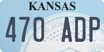 KS license plate 470ADP