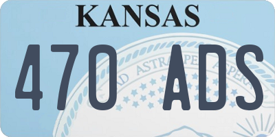 KS license plate 470ADS