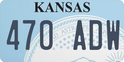 KS license plate 470ADW