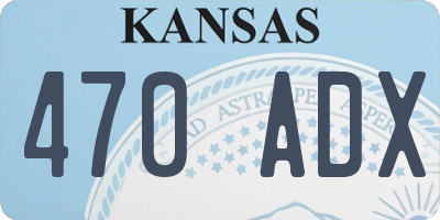 KS license plate 470ADX