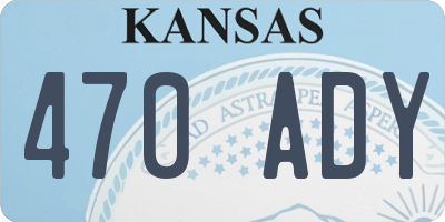 KS license plate 470ADY