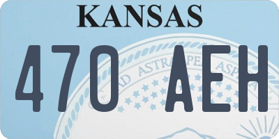 KS license plate 470AEH