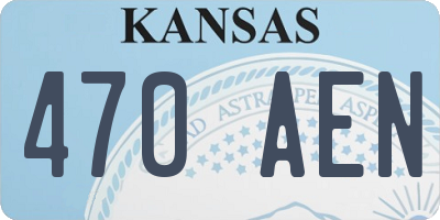 KS license plate 470AEN
