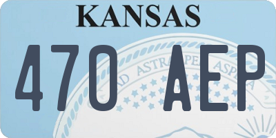 KS license plate 470AEP