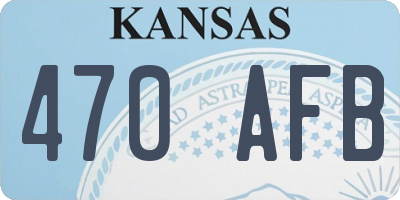KS license plate 470AFB