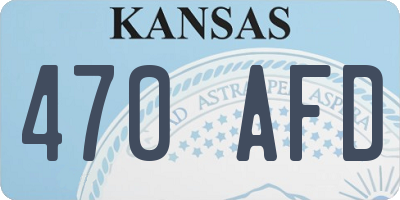 KS license plate 470AFD