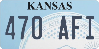 KS license plate 470AFI