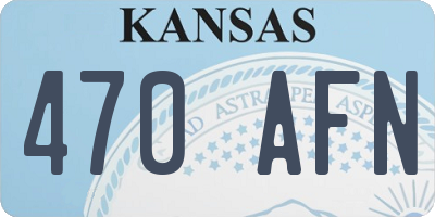 KS license plate 470AFN