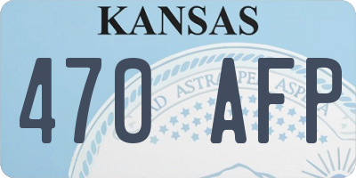 KS license plate 470AFP