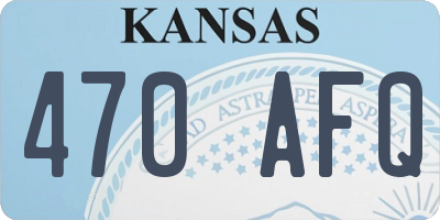 KS license plate 470AFQ