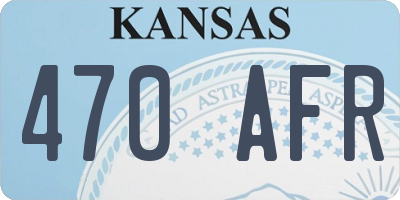 KS license plate 470AFR