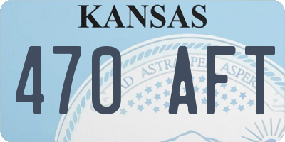 KS license plate 470AFT