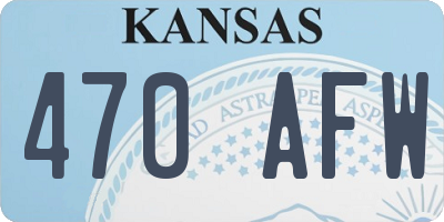 KS license plate 470AFW