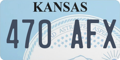 KS license plate 470AFX