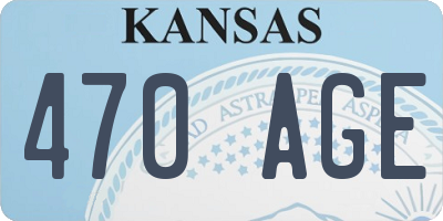 KS license plate 470AGE