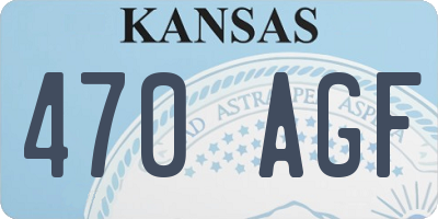 KS license plate 470AGF