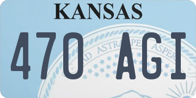 KS license plate 470AGI