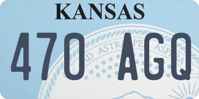 KS license plate 470AGQ