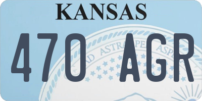 KS license plate 470AGR