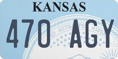 KS license plate 470AGY