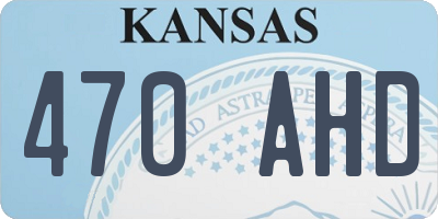 KS license plate 470AHD