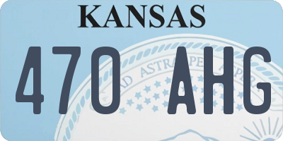 KS license plate 470AHG