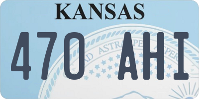 KS license plate 470AHI
