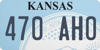 KS license plate 470AHO