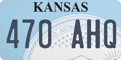 KS license plate 470AHQ