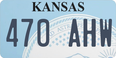 KS license plate 470AHW