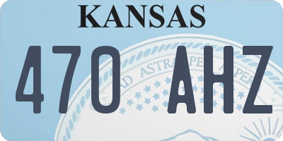 KS license plate 470AHZ