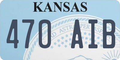 KS license plate 470AIB