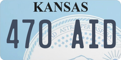 KS license plate 470AID