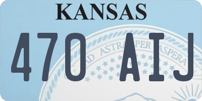 KS license plate 470AIJ