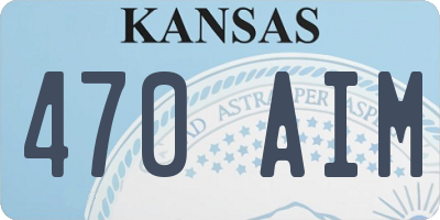 KS license plate 470AIM